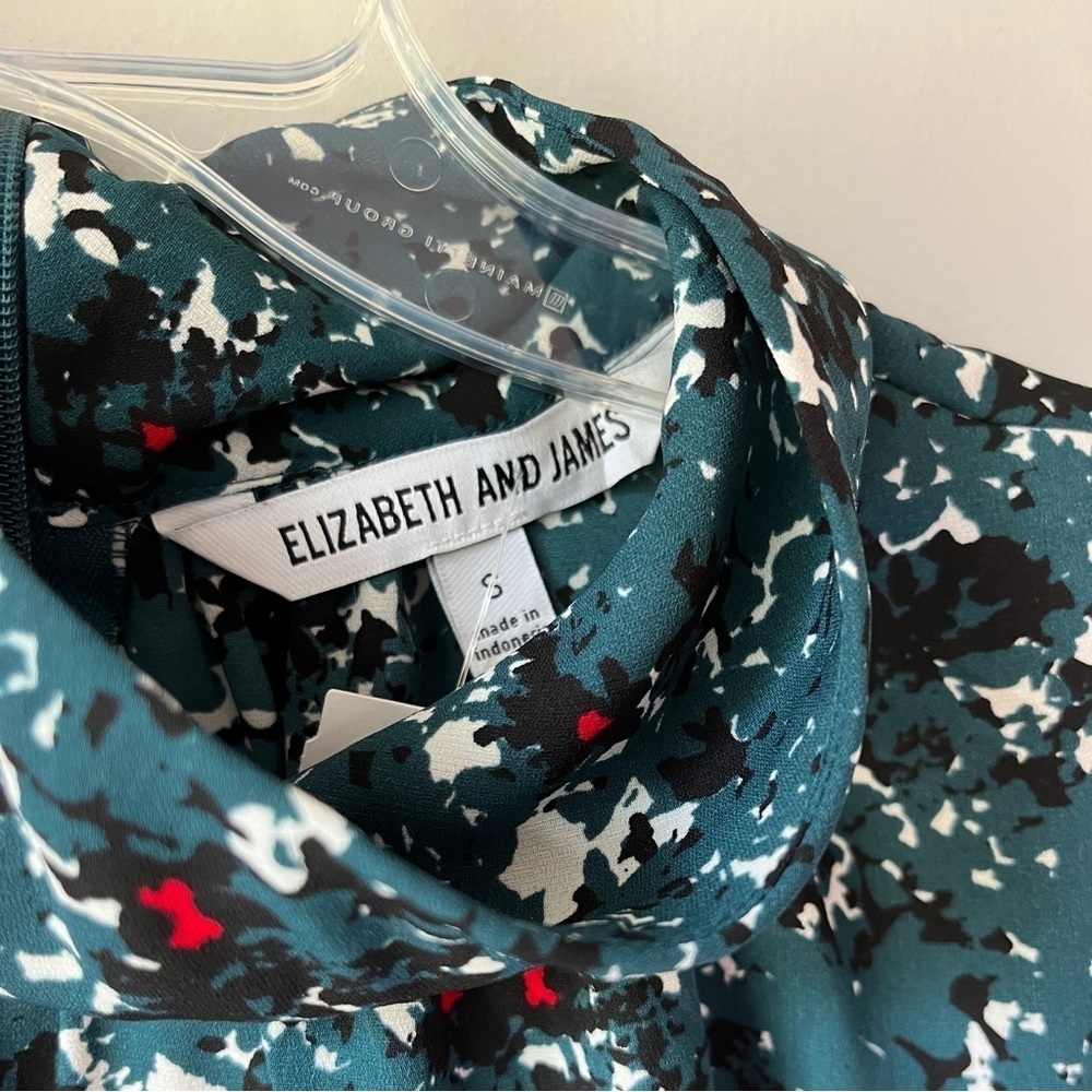 Elizabeth and James Teal Turtleneck Blouse - Picture 9 of 9